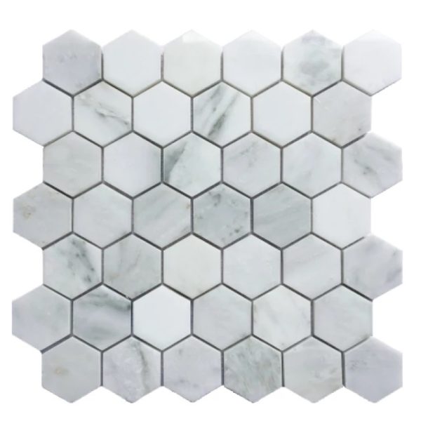 Greecian marble hex 2 inch mosaic decorative tile