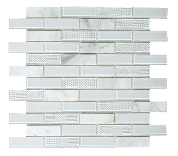 Synergy glass and greecian marble mosaic DC0039