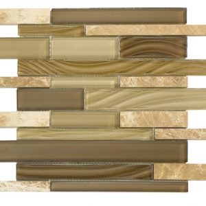 Synergy glass and stone wood look mosaic