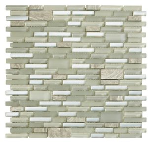 Synergy glass and stone mosaic tile mix N07033