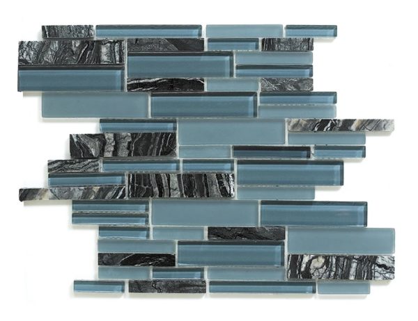 Synergy glass and stone mosaic tile multisize mix DC0037