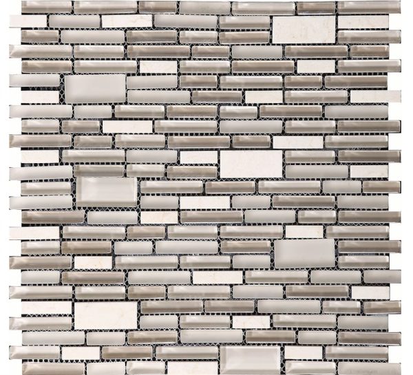 Synergy glass mosaic tile multisize mix N07032