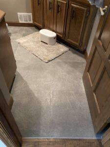 New Bathroom Tile Floor Installed
