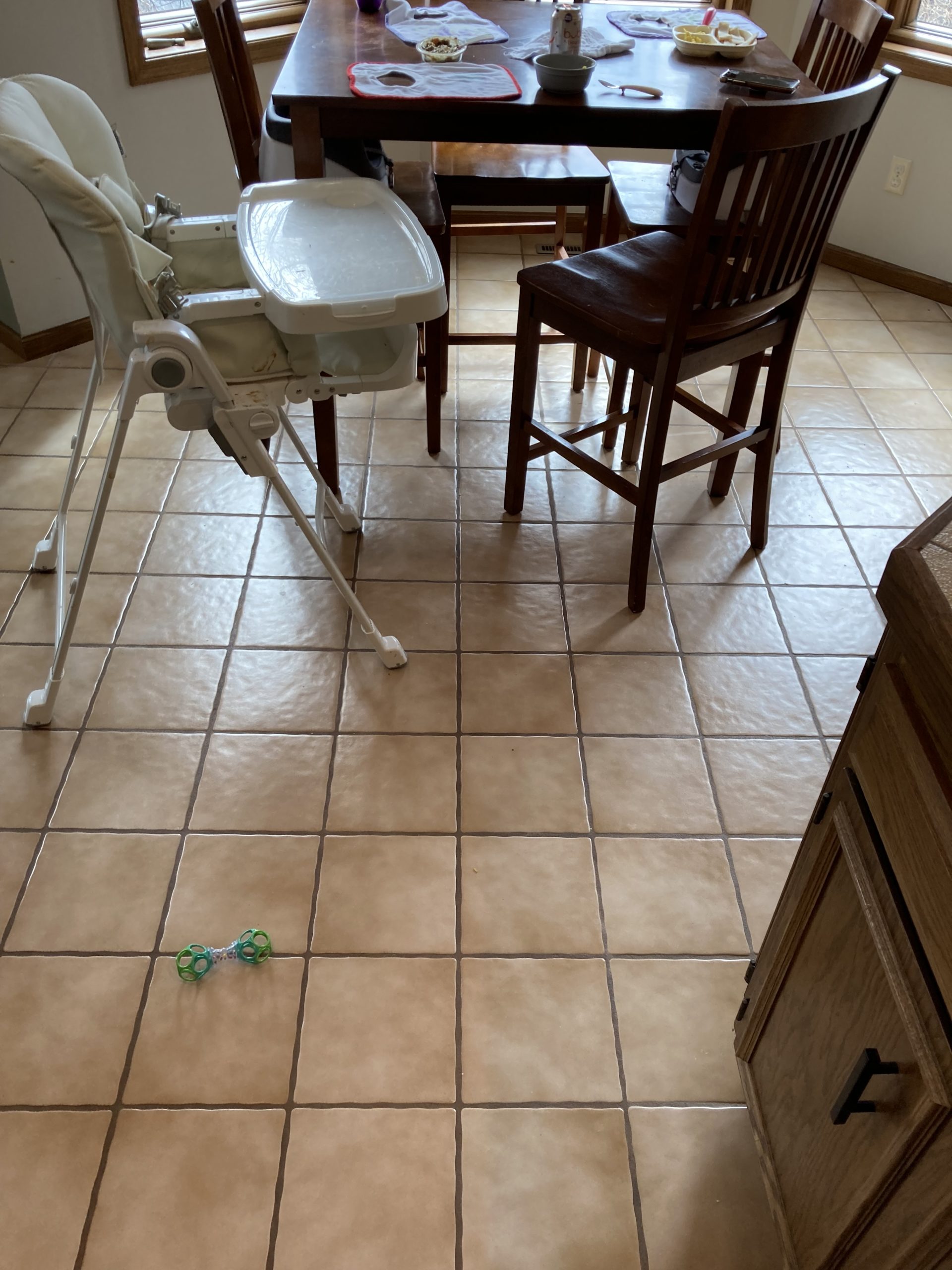 Before Picture Of The Dining Room Tile Floor
