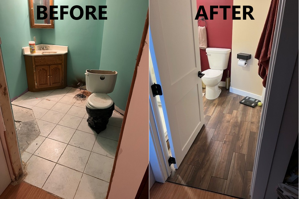 Anoka MN bathroom remodeling project before and after pictures.