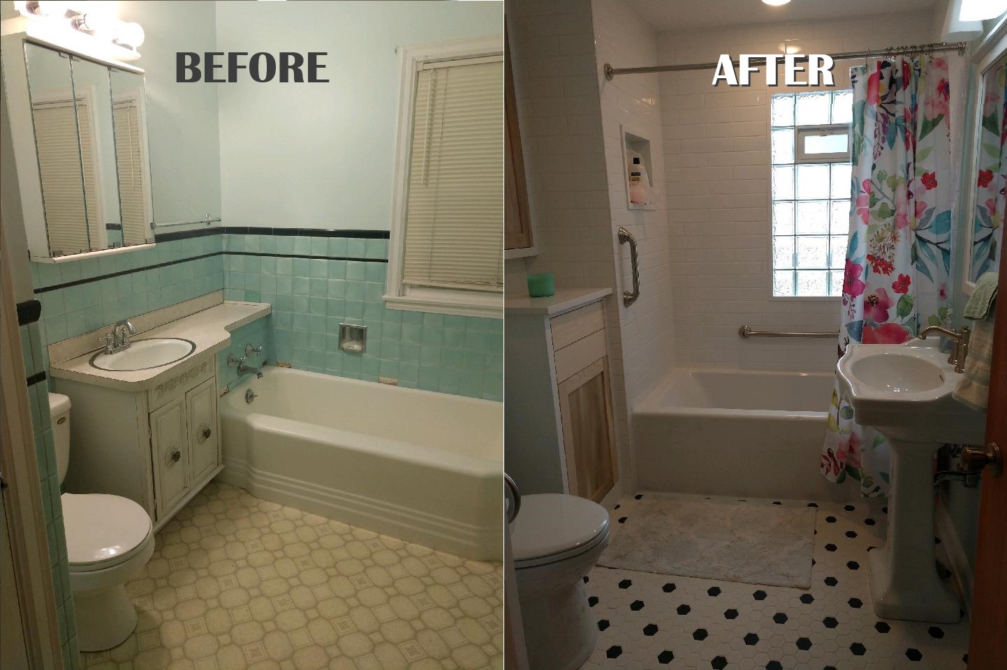 Columbia Heights Bathroom Tile Remodel Before and After!