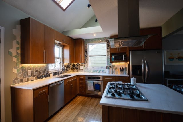 Art Deco Tile Backsplash And Cambria Countertop