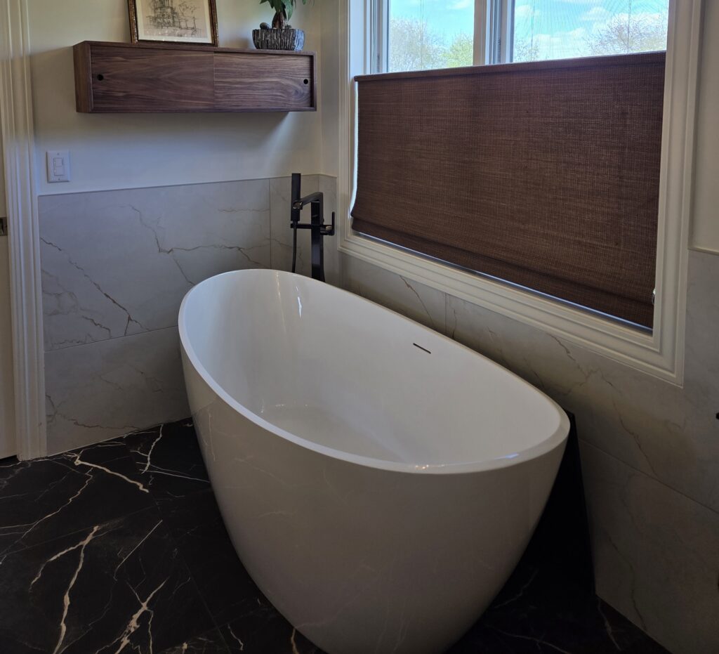 Ham lake bathroom remodel freestanding tub installation